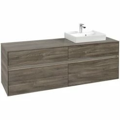 Alternative view of Villeroy & Boch Collaro Waschtischunterschrank 160cm Mit 4 Auszügen Stone Oak Mit Beleuchtung Rechts