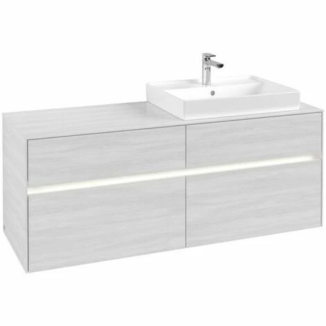 Villeroy & Boch Collaro Waschtischunterschrank Mit 4 Auszügen 140 Cm White Wood Mit Beleuchtung Rechts 5 Villeroy & Boch Collaro Waschtischunterschrank Mit 4 Auszügen 140 Cm White Wood Mit Beleuchtung Rechts – Bild 3