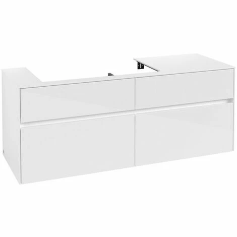 Villeroy & Boch Collaro Waschtischunterschrank 140cm Mit 4 Auszügen Glossy White Ohne Beleuchtung Links 3 Villeroy & Boch Collaro Waschtischunterschrank 140cm Mit 4 Auszügen Glossy White Ohne Beleuchtung Links