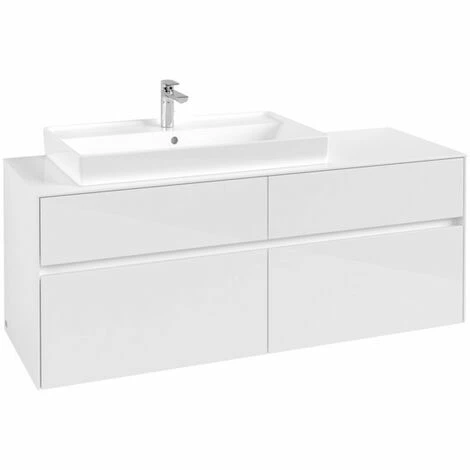 Villeroy & Boch Collaro Waschtischunterschrank 140cm Mit 4 Auszügen Glossy White Ohne Beleuchtung Links 4 Villeroy & Boch Collaro Waschtischunterschrank 140cm Mit 4 Auszügen Glossy White Ohne Beleuchtung Links – Bild 2