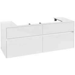 Villeroy & Boch Collaro Waschtischunterschrank 140cm Mit 4 Auszügen Glossy White Ohne Beleuchtung