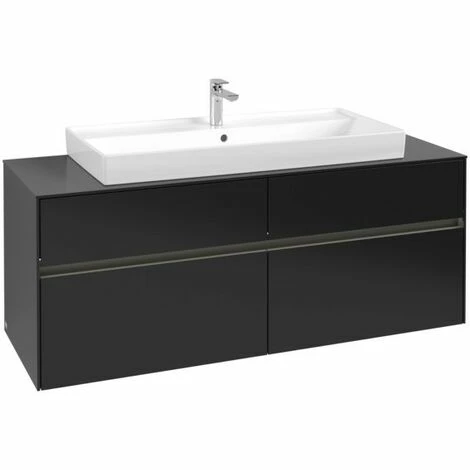 Villeroy & Boch Collaro Waschtischunterschrank 140cm Mit 4 Auszügen Black Matt Lacquer Mit Beleuchtung 5 Villeroy & Boch Collaro Waschtischunterschrank 140cm Mit 4 Auszügen Black Matt Lacquer Mit Beleuchtung – Bild 3