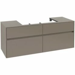 Alternative view of Villeroy & Boch Collaro Waschtischunterschrank 140cm Mit 4 Auszügen Truffle Grey Ohne Beleuchtung Mittig