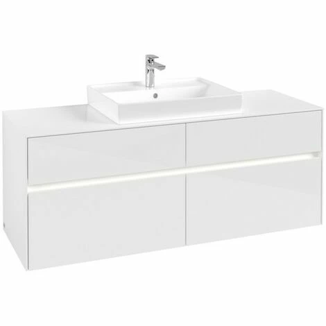 Villeroy & Boch Collaro Waschtischunterschrank mit 4 Auszügen 140 cm Glossy White Mit Beleuchtung Mittig Villeroy & Boch Collaro Waschtischunterschrank Mit 4 Auszügen 140 Cm Glossy White Mit Beleuchtung Mittig -VILLEROY & BOCH shop 71605850 3
