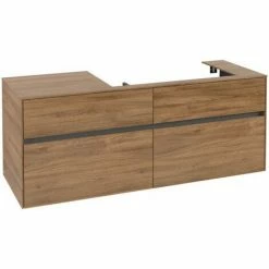 Alternative view of Villeroy & Boch Collaro Waschtischunterschrank 140cm Mit 4 Auszügen Kansas Oak Ohne Beleuchtung Rechts