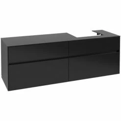 Alternative view of Villeroy & Boch Collaro Waschtischunterschrank 160cm Mit 4 Auszügen Black Matt Lacquer Ohne Beleuchtung Rechts