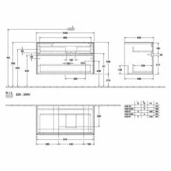 Villeroy & Boch Collaro Waschtischunterschrank 100cm Mit 2 Auszügen Und Variabler Beckenposition Glossy White Mit Beleuchtung Rechts 50 Cm 3 Villeroy & Boch Collaro Waschtischunterschrank 100cm Mit 2 Auszügen Und Variabler Beckenposition Glossy White Mit Beleuchtung Rechts 50 Cm -VILLEROY & BOCH shop 71605913 2
