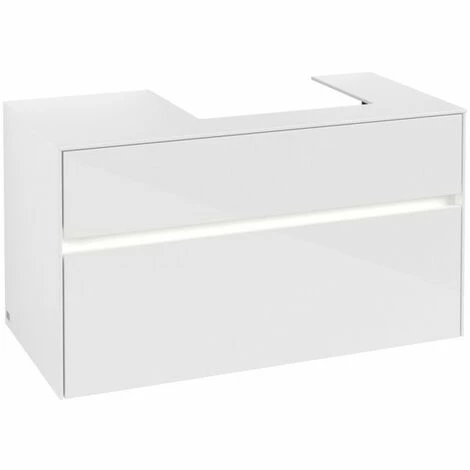 Villeroy & Boch Collaro Waschtischunterschrank 100cm mit 2 Auszügen und variabler Beckenposition Glossy White Mit Beleuchtung Rechts 50 cm Villeroy & Boch Collaro Waschtischunterschrank 100cm Mit 2 Auszügen Und Variabler Beckenposition Glossy White Mit Beleuchtung Rechts 50 Cm -VILLEROY & BOCH shop 71605913 3