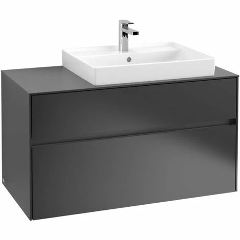 Villeroy & Boch Collaro Waschtischunterschrank 100cm mit 2 Auszügen und variabler Beckenposition Black Matt Lacquer Mit Beleuchtung Rechts 60 cm Villeroy & Boch Collaro Waschtischunterschrank 100cm Mit 2 Auszügen Und Variabler Beckenposition Black Matt Lacquer Mit Beleuchtung Rechts 60 Cm -VILLEROY & BOCH shop 71605922 2
