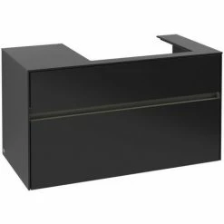 Villeroy & Boch Collaro Waschtischunterschrank 100cm Mit 2 Auszügen Und Variabler Beckenposition Black Matt Lacquer Mit Beleuchtung Rechts 60 Cm 4 Villeroy & Boch Collaro Waschtischunterschrank 100cm Mit 2 Auszügen Und Variabler Beckenposition Black Matt Lacquer Mit Beleuchtung Rechts 60 Cm -VILLEROY & BOCH shop 71605922 3