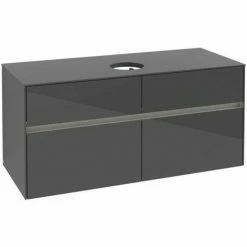 Alternative view of Villeroy & Boch Collaro Waschtischunterschrank 120cm Mit 4 Auszügen Glossy Grey Mit Beleuchtung Mittig