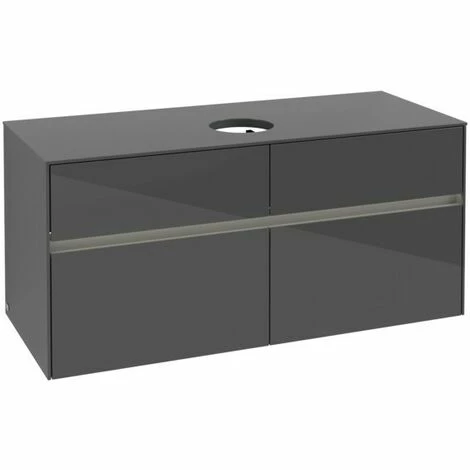 Villeroy & Boch Collaro Waschtischunterschrank 120cm Mit 4 Auszügen Glossy Grey Mit Beleuchtung Mittig 4 Villeroy & Boch Collaro Waschtischunterschrank 120cm Mit 4 Auszügen Glossy Grey Mit Beleuchtung Mittig – Bild 2