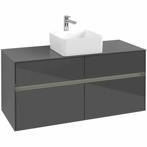 Villeroy & Boch Collaro Waschtischunterschrank 120cm Mit 4 Auszügen Glossy Grey Mit Beleuchtung Mittig 5 Villeroy & Boch Collaro Waschtischunterschrank 120cm Mit 4 Auszügen Glossy Grey Mit Beleuchtung Mittig – Bild 3
