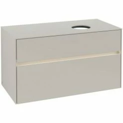 Villeroy & Boch Collaro Waschtischunterschrank 100cm Mit 2 Auszügen Soft Grey Mit Beleuchtung Rechts -VILLEROY & BOCH shop 71605984 2