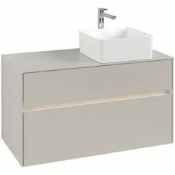 Villeroy & Boch Collaro Waschtischunterschrank 100cm Mit 2 Auszügen Soft Grey Mit Beleuchtung Rechts -VILLEROY & BOCH shop 71605984 3