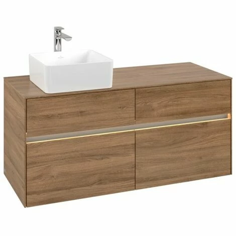 Villeroy & Boch Collaro Waschtischunterschrank 120cm Mit 4 Auszügen Kansas Oak Mit Beleuchtung Links 5 Villeroy & Boch Collaro Waschtischunterschrank 120cm Mit 4 Auszügen Kansas Oak Mit Beleuchtung Links – Bild 3
