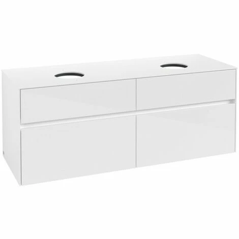 Villeroy & Boch Collaro Waschtischunterschrank 140cm Mit 4 Auszügen Für 2 Waschtische Glossy White Mit Beleuchtung 4 Villeroy & Boch Collaro Waschtischunterschrank 140cm Mit 4 Auszügen Für 2 Waschtische Glossy White Mit Beleuchtung – Bild 2
