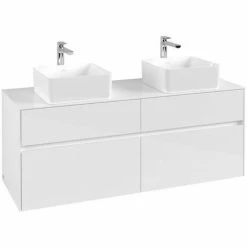Villeroy & Boch Collaro Waschtischunterschrank 140cm Mit 4 Auszügen Für 2 Waschtische Glossy White Mit Beleuchtung 7 Villeroy & Boch Collaro Waschtischunterschrank 140cm Mit 4 Auszügen Für 2 Waschtische Glossy White Mit Beleuchtung -VILLEROY & BOCH shop 71606003 3
