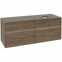 Alternative view of Villeroy & Boch Collaro Waschtischunterschrank 140cm Mit 4 Auszügen Arizona Oak Mit Beleuchtung Rechts