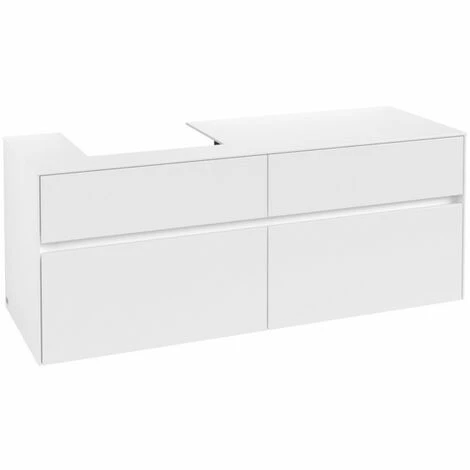 Villeroy & Boch Collaro Waschtischunterschrank Mit 4 Auszügen 140 Cm White Matt Ohne Beleuchtung Links 4 Villeroy & Boch Collaro Waschtischunterschrank Mit 4 Auszügen 140 Cm White Matt Ohne Beleuchtung Links – Bild 2