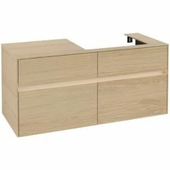 Alternative view of Villeroy & Boch Collaro Waschtischunterschrank Mit 4 Auszügen 120 Cm Nordic Oak Mit Beleuchtung Rechts