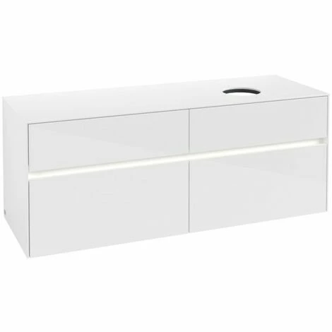 Villeroy & Boch Collaro Waschtischunterschrank 140cm Mit 4 Auszügen Glossy White Mit Beleuchtung Rechts 4 Villeroy & Boch Collaro Waschtischunterschrank 140cm Mit 4 Auszügen Glossy White Mit Beleuchtung Rechts – Bild 2