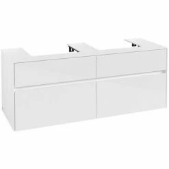 Villeroy & Boch Collaro Waschtischunterschrank 140cm Mit 4 Auszügen Für 2 Waschtische Glossy White Ohne Beleuchtung