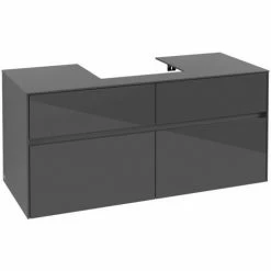 Villeroy & Boch Collaro Waschtischunterschrank Mit 4 Auszügen 120 Cm Glossy Grey Ohne Beleuchtung Mittig -VILLEROY & BOCH shop 71606050 2