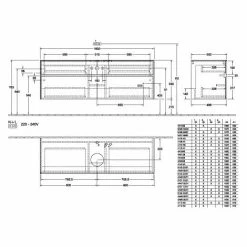 Villeroy & Boch Collaro Waschtischunterschrank 160cm Mit 4 Auszügen Glossy Grey Mit Beleuchtung Mittig