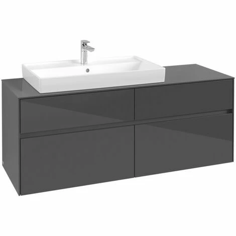 Villeroy & Boch Collaro Waschtischunterschrank 140cm Mit 4 Auszügen Glossy Grey Ohne Beleuchtung Links 5 Villeroy & Boch Collaro Waschtischunterschrank 140cm Mit 4 Auszügen Glossy Grey Ohne Beleuchtung Links – Bild 3