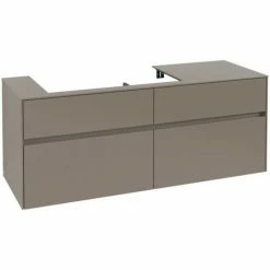 Alternative view of Villeroy & Boch Collaro Waschtischunterschrank 140cm Mit 4 Auszügen Truffle Grey Ohne Beleuchtung Links