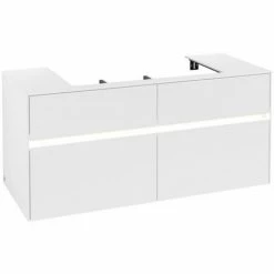 Alternative view of Villeroy & Boch Collaro Waschtischunterschrank 120cm Mit 4 Auszügen White Matt Mit Beleuchtung