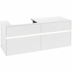 Alternative view of Villeroy & Boch Collaro Waschtischunterschrank Mit 4 Auszügen 140 Cm White Matt Mit Beleuchtung Links