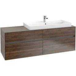 Alternative view of Villeroy & Boch Collaro Waschtischunterschrank 160cm Mit 4 Auszügen Und Variabler Beckenposition Arizona Oak Mit Beleuchtung Rechts 100 Cm