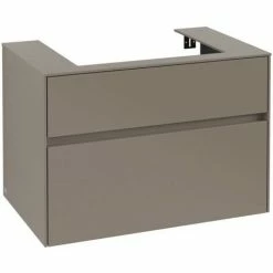 Alternative view of Villeroy & Boch Collaro Waschtischunterschrank 80cm Mit 2 Auszügen Truffle Grey Ohne Beleuchtung