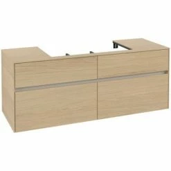 Alternative view of Villeroy & Boch Collaro Waschtischunterschrank 140cm Mit 4 Auszügen Nordic Oak Ohne Beleuchtung Mittig