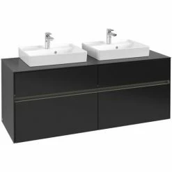 Villeroy & Boch Collaro Waschtischunterschrank 140cm Mit 4 Auszügen Für 2 Waschtische Black Matt Lacquer Mit Beleuchtung 7 Villeroy & Boch Collaro Waschtischunterschrank 140cm Mit 4 Auszügen Für 2 Waschtische Black Matt Lacquer Mit Beleuchtung -VILLEROY & BOCH shop 71606103 3