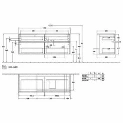 Villeroy & Boch Collaro Waschtischunterschrank 140cm Mit 4 Auszügen Nordic Oak Mit Beleuchtung Rechts