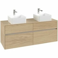 Villeroy & Boch Collaro Waschtischunterschrank 140cm Mit 4 Auszügen Für 2 Waschtische Nordic Oak Mit Beleuchtung -VILLEROY & BOCH shop 71606124 3