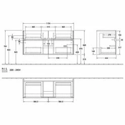 Villeroy & Boch Collaro Waschtischunterschrank 115cm Mit 4 Auszügen Kansas Oak Mit Beleuchtung