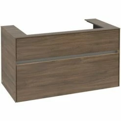 Villeroy & Boch Collaro Waschtischunterschrank 100cm Mit 2 Auszügen Und Variabler Beckenposition Arizona Oak Mit Beleuchtung Mittig 80 Cm -VILLEROY & BOCH shop 71606263 3