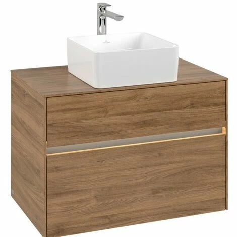 Villeroy & Boch Collaro Waschtischunterschrank 80cm Mit 2 Auszügen Kansas Oak Mit Beleuchtung 5 Villeroy & Boch Collaro Waschtischunterschrank 80cm Mit 2 Auszügen Kansas Oak Mit Beleuchtung – Bild 3