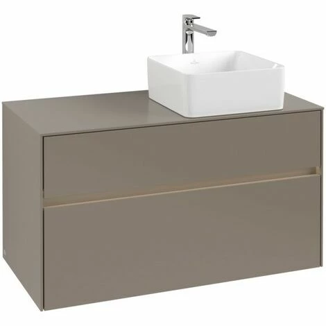 Villeroy & Boch Collaro Waschtischunterschrank 100cm Mit 2 Auszügen Truffle Grey Mit Beleuchtung Rechts 5 Villeroy & Boch Collaro Waschtischunterschrank 100cm Mit 2 Auszügen Truffle Grey Mit Beleuchtung Rechts – Bild 3