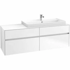 Alternative view of Villeroy & Boch Collaro Waschtischunterschrank 160cm Mit 4 Auszügen Und Variabler Beckenposition White Matt Mit Beleuchtung Rechts 100 Cm