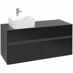 Villeroy & Boch Collaro Waschtischunterschrank 120cm Mit 4 Auszügen Black Matt Lacquer Mit Beleuchtung Links -VILLEROY & BOCH shop 71606299 3
