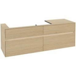 Villeroy & Boch Collaro Waschtischunterschrank 160cm Mit 4 Auszügen Und Variabler Beckenposition Nordic Oak Mit Beleuchtung Links 100 Cm -VILLEROY & BOCH shop 71606305 3