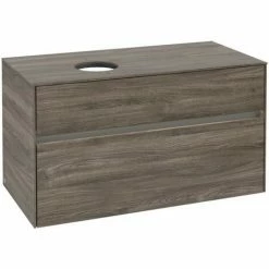 Alternative view of Villeroy & Boch Collaro Waschtischunterschrank 100cm Mit 2 Auszügen Stone Oak Mit Beleuchtung Links