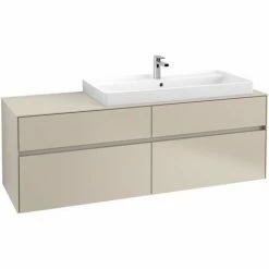 Alternative view of Villeroy & Boch Collaro Waschtischunterschrank 160cm Mit 4 Auszügen Und Variabler Beckenposition Soft Grey Mit Beleuchtung Rechts 100 Cm