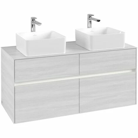 Villeroy & Boch Collaro Waschtischunterschrank 120cm Mit 4 Auszügen Für 2 Waschtische White Wood Mit Beleuchtung 5 Villeroy & Boch Collaro Waschtischunterschrank 120cm Mit 4 Auszügen Für 2 Waschtische White Wood Mit Beleuchtung – Bild 3