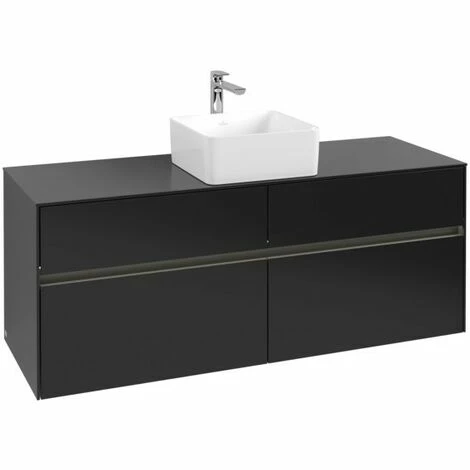 Villeroy & Boch Collaro Waschtischunterschrank 140cm Mit 4 Auszügen Black Matt Lacquer Mit Beleuchtung Mittig 5 Villeroy & Boch Collaro Waschtischunterschrank 140cm Mit 4 Auszügen Black Matt Lacquer Mit Beleuchtung Mittig – Bild 3